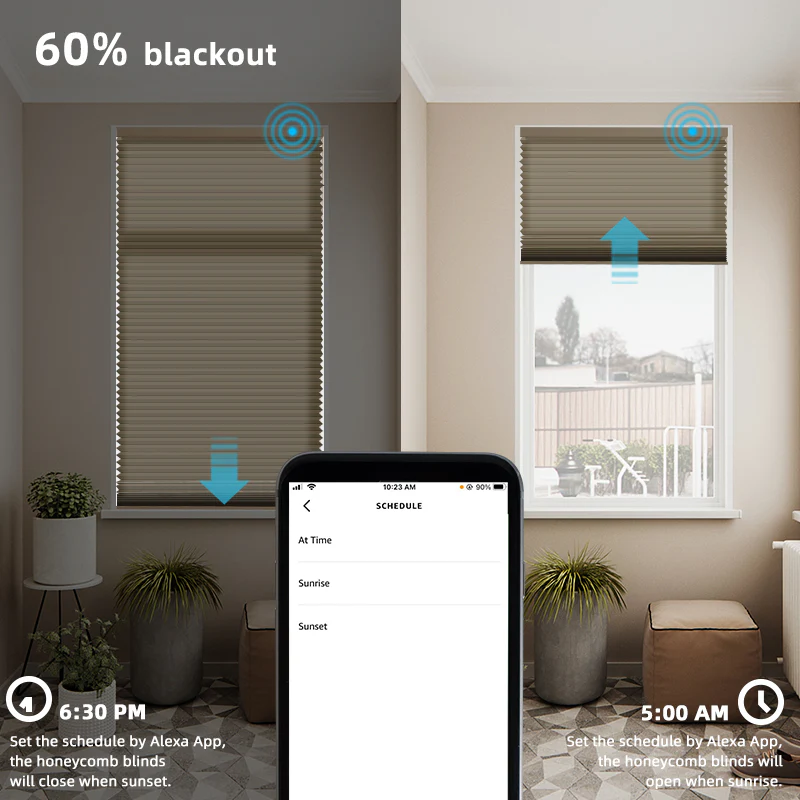 SmartWings Motorized Light Filtering Cellular Shades Hazel - Image 3