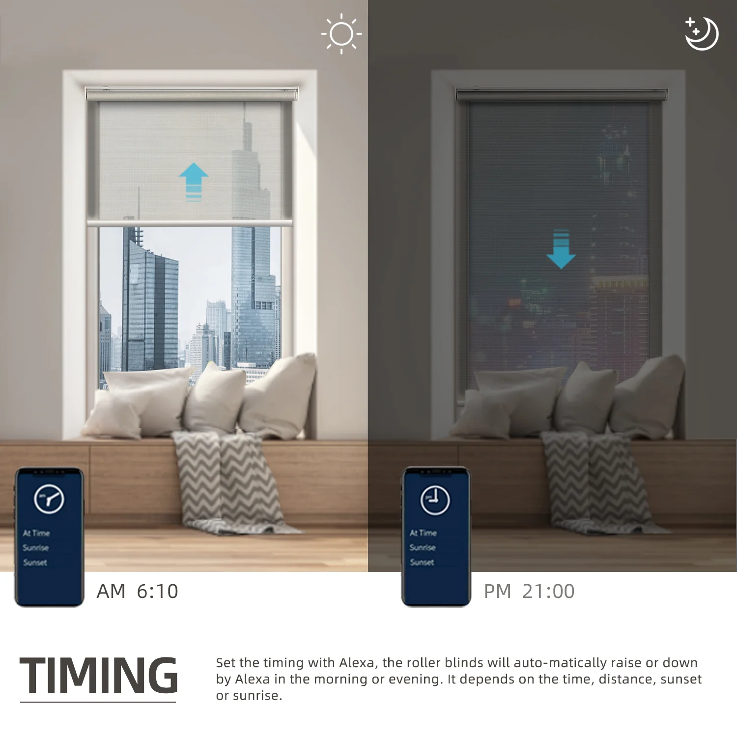 SmartWings Motorized Light Filtering Roller Shades 50% Blackout PVC Free Sunscreen - Image 6