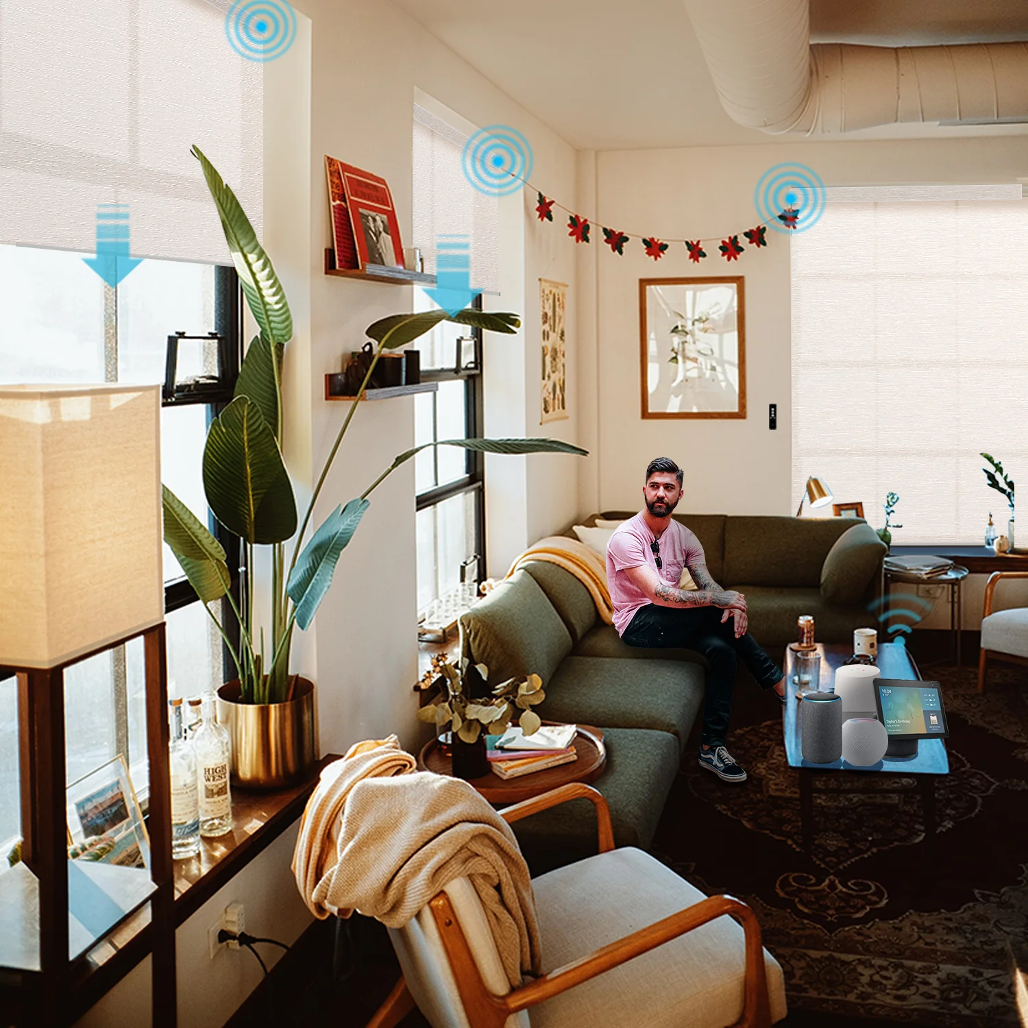 SmartWings Motorized Light Filtering Roller Shades 70% Blackout Essential - Image 11