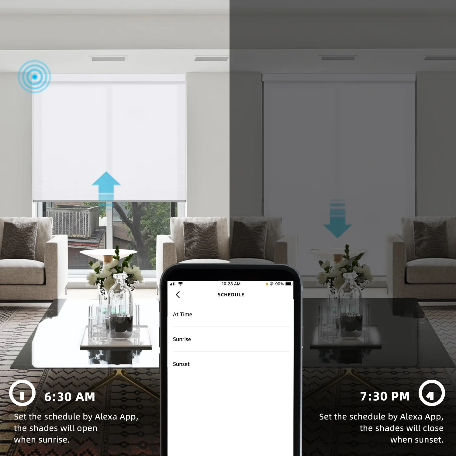 SmartWings Motorized Light Filtering Roller Shades 70% Blackout Essential - Image 5