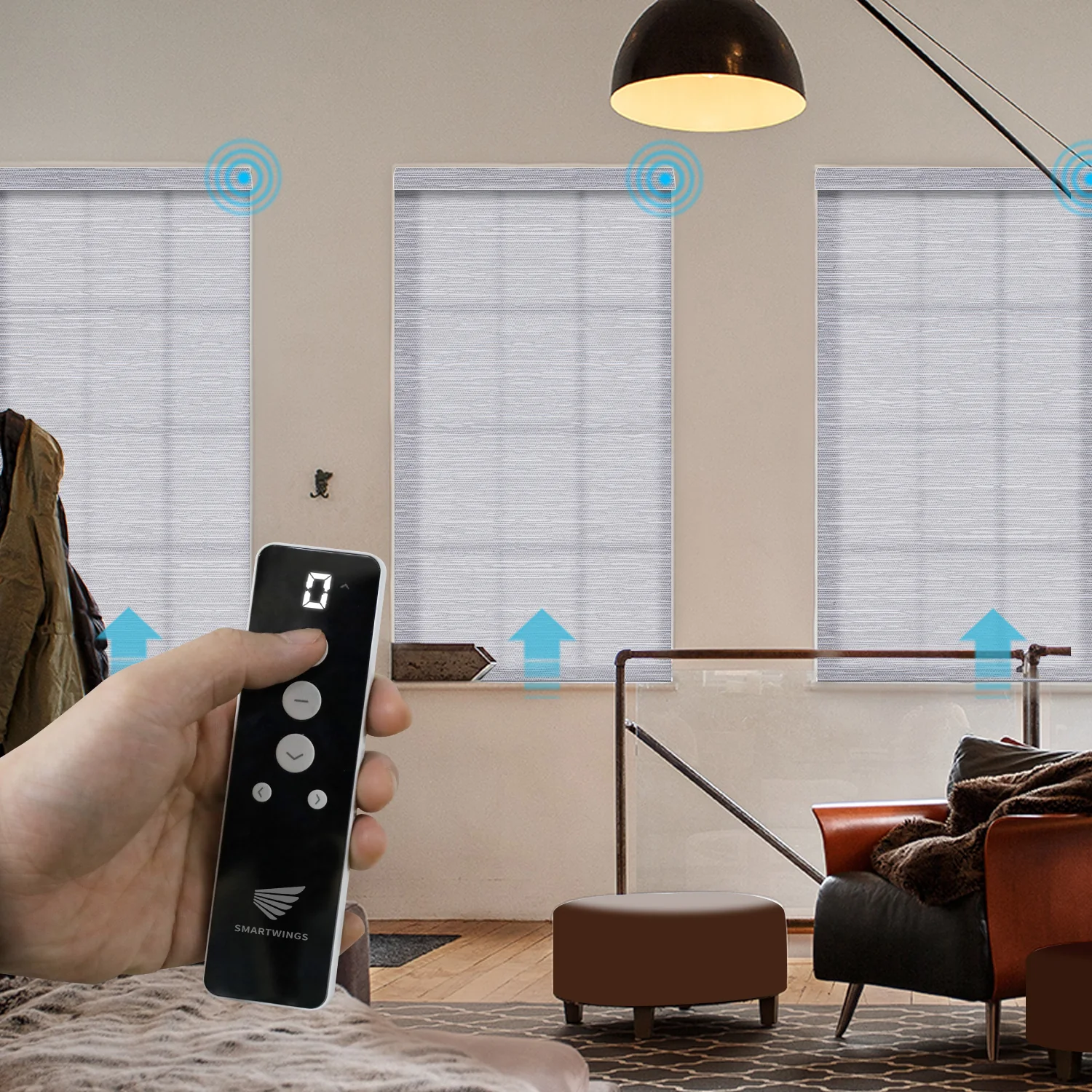 SmartWings Motorized Light Filtering Roller Shades 70% Blackout Essential - Image 6