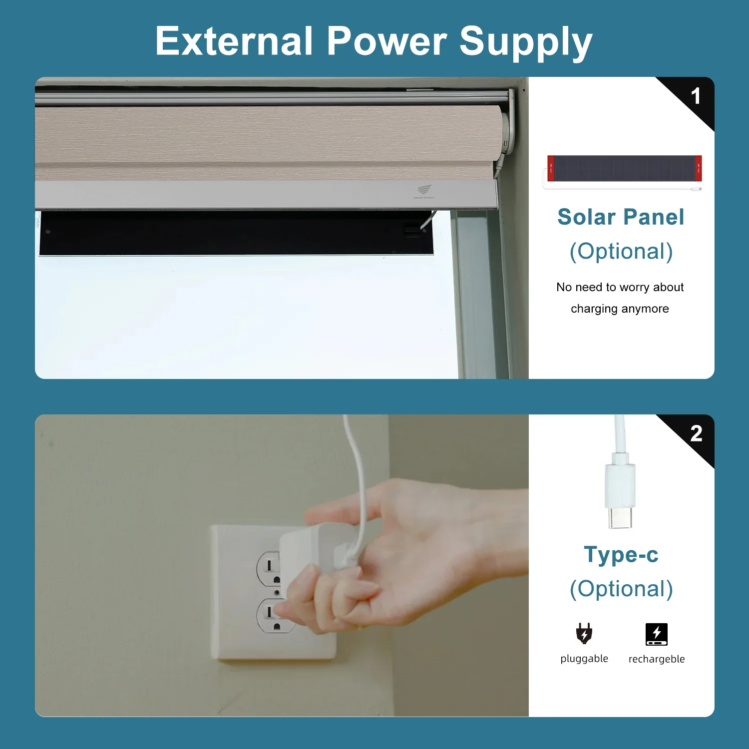 SmartWings Motorized Light Filtering Roller Shades 70% Blackout Essential - Image 9