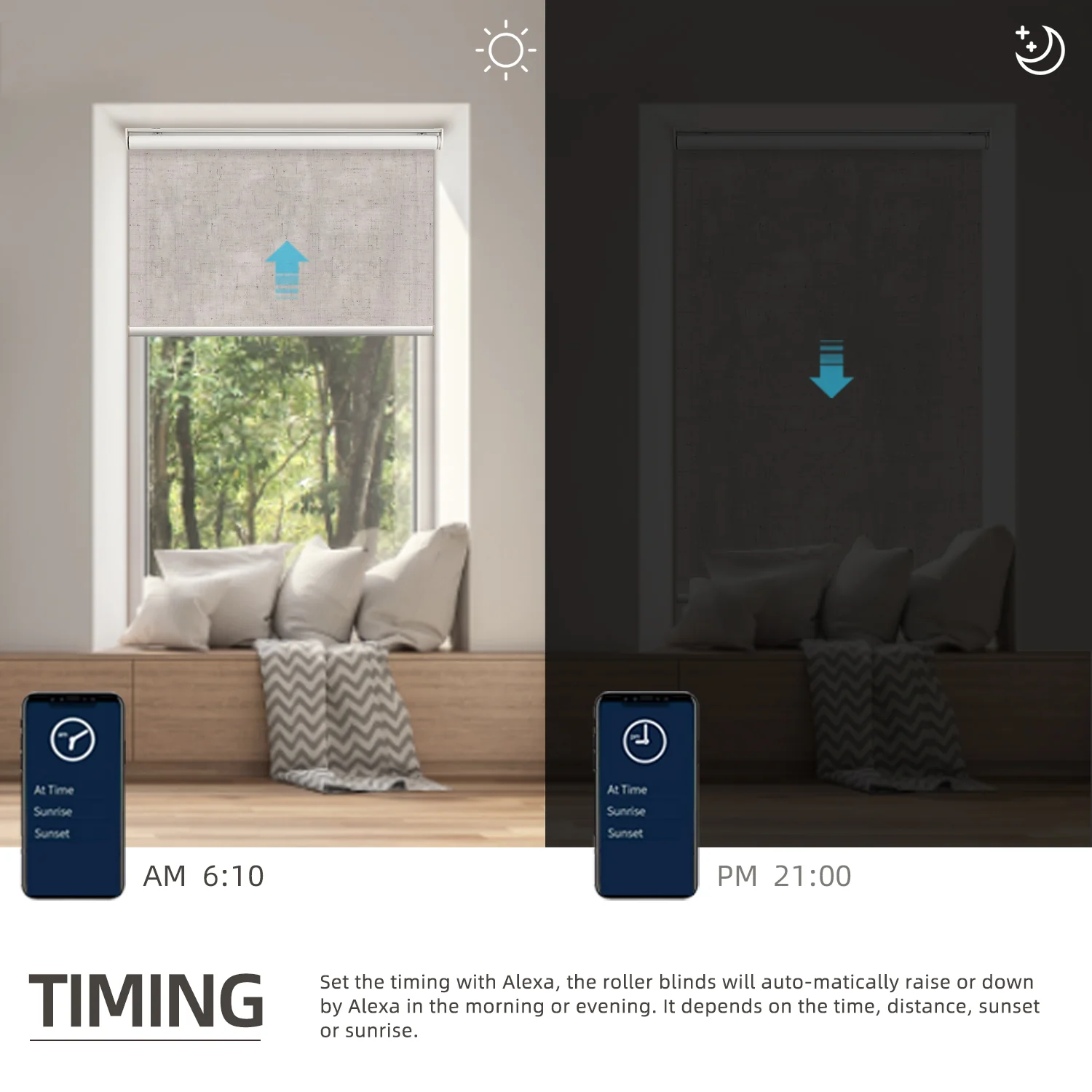 SmartWings Motorized Light Filtering Roller Shades 70% Blackout Linen - Image 7