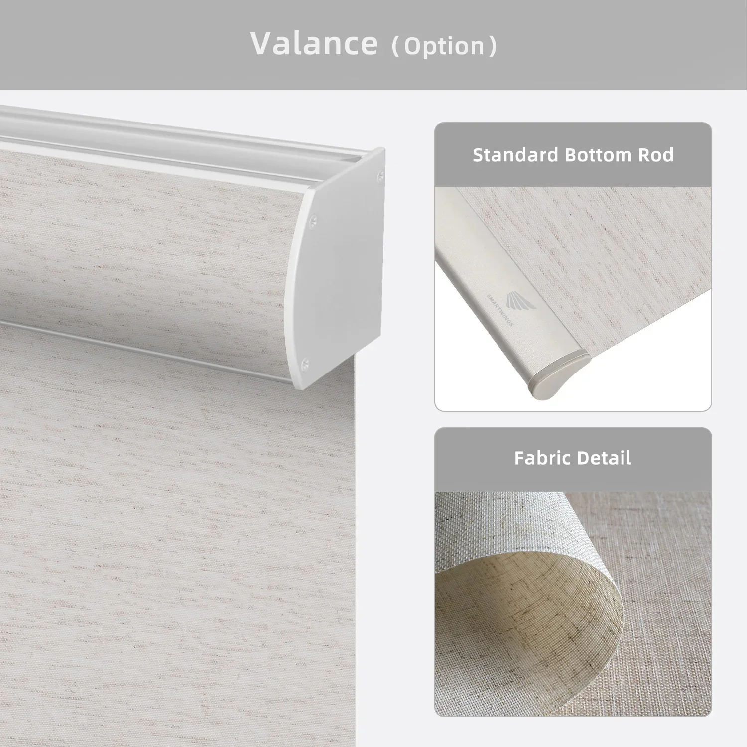 SmartWings Motorized Light Filtering Roller Shades 70% Blackout Linen - Image 9