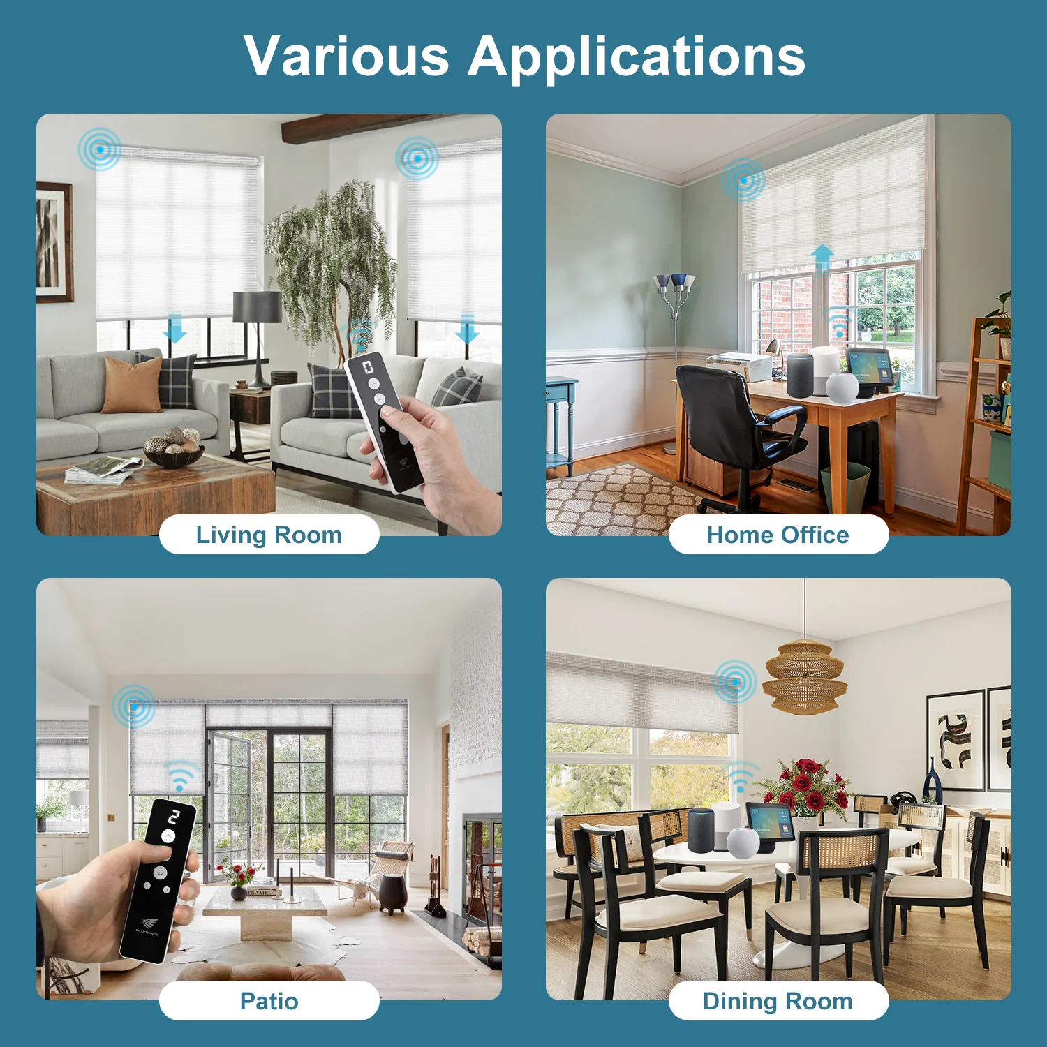 SmartWings Motorized Light Filtering Roller Shades 70% Blackout Safari - Image 3