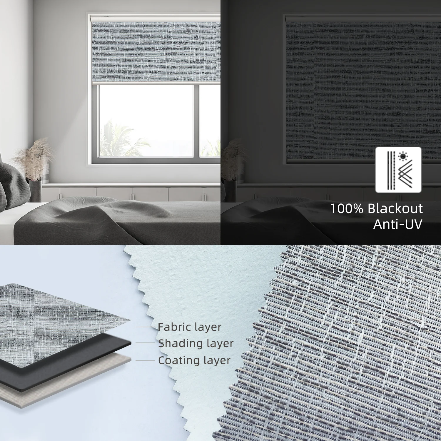 SmartWings Motorized Roller Shades 100% Blackout Safari - Image 5