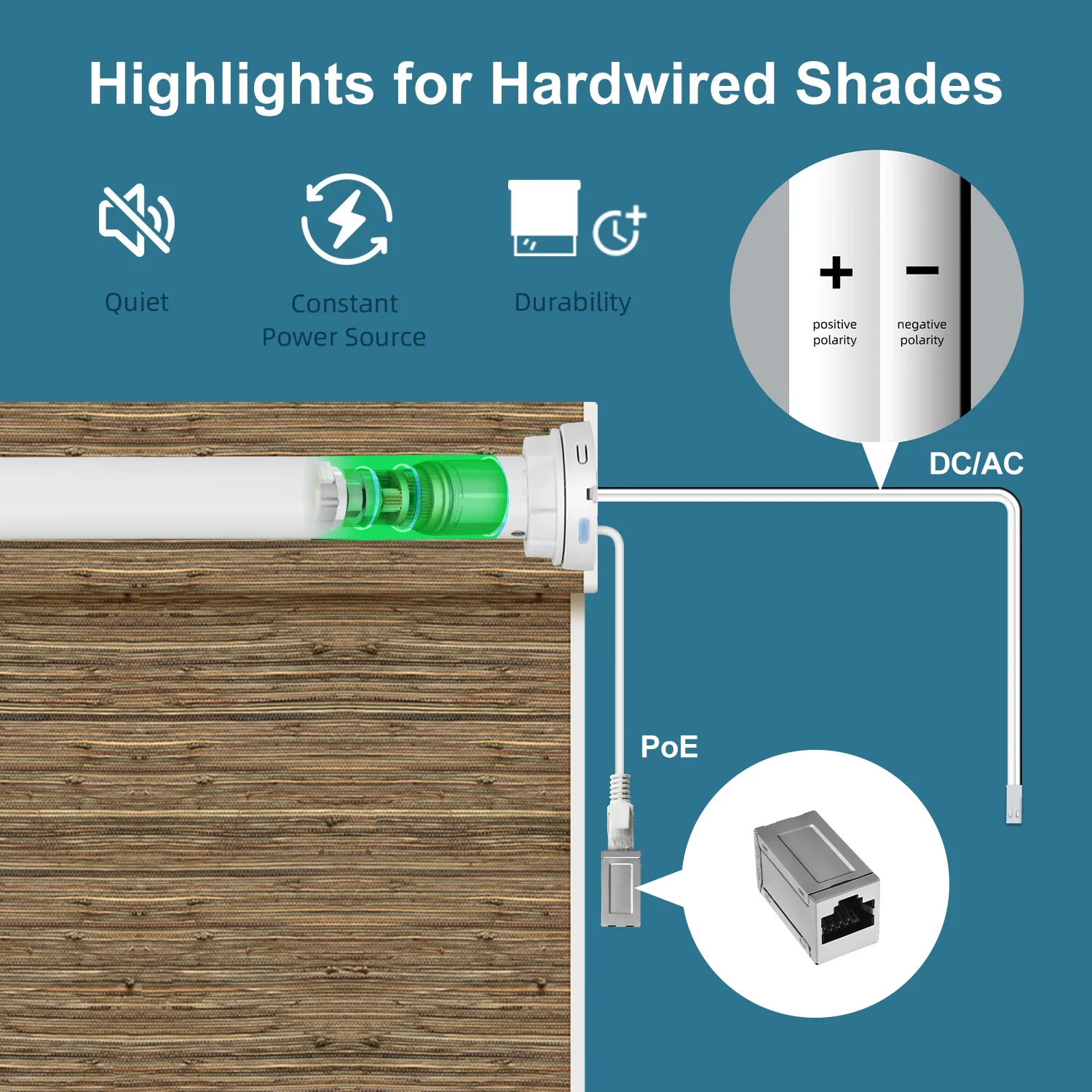 SmartWings Motorized Woven Wood Shades 50%/70%/100% Blackout - Image 7