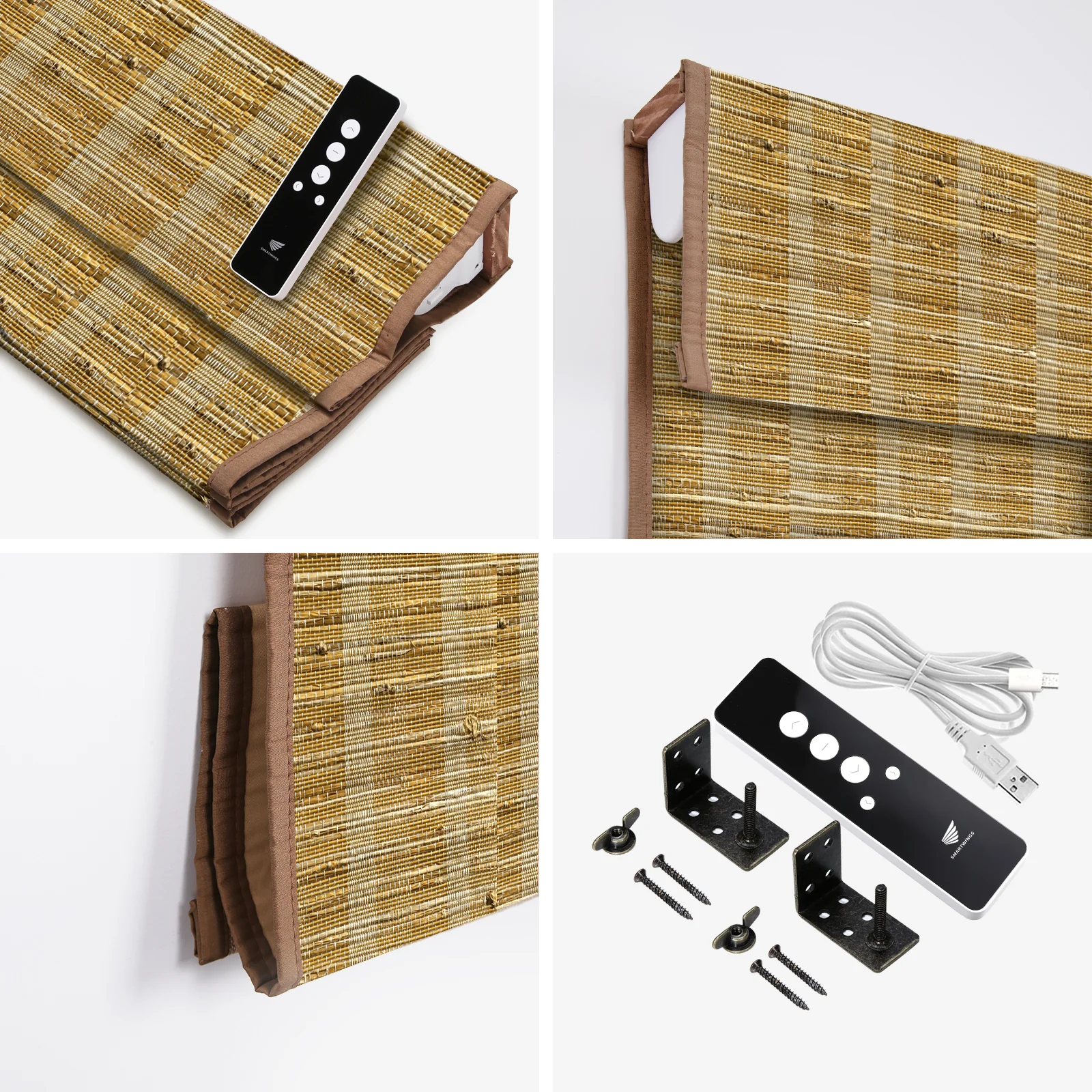 SmartWings Motorized Woven Wood Shades 50%/70%/100% Blackout Orithyia - Image 12