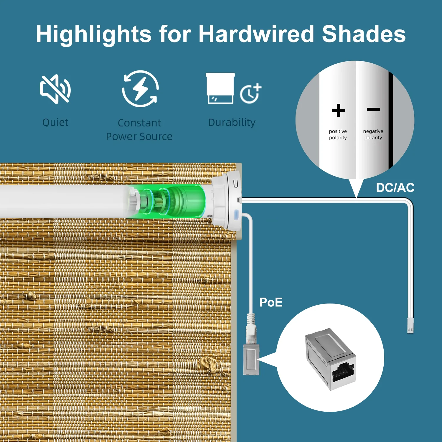 SmartWings Motorized Woven Wood Shades 50%/70%/100% Blackout Orithyia - Image 8