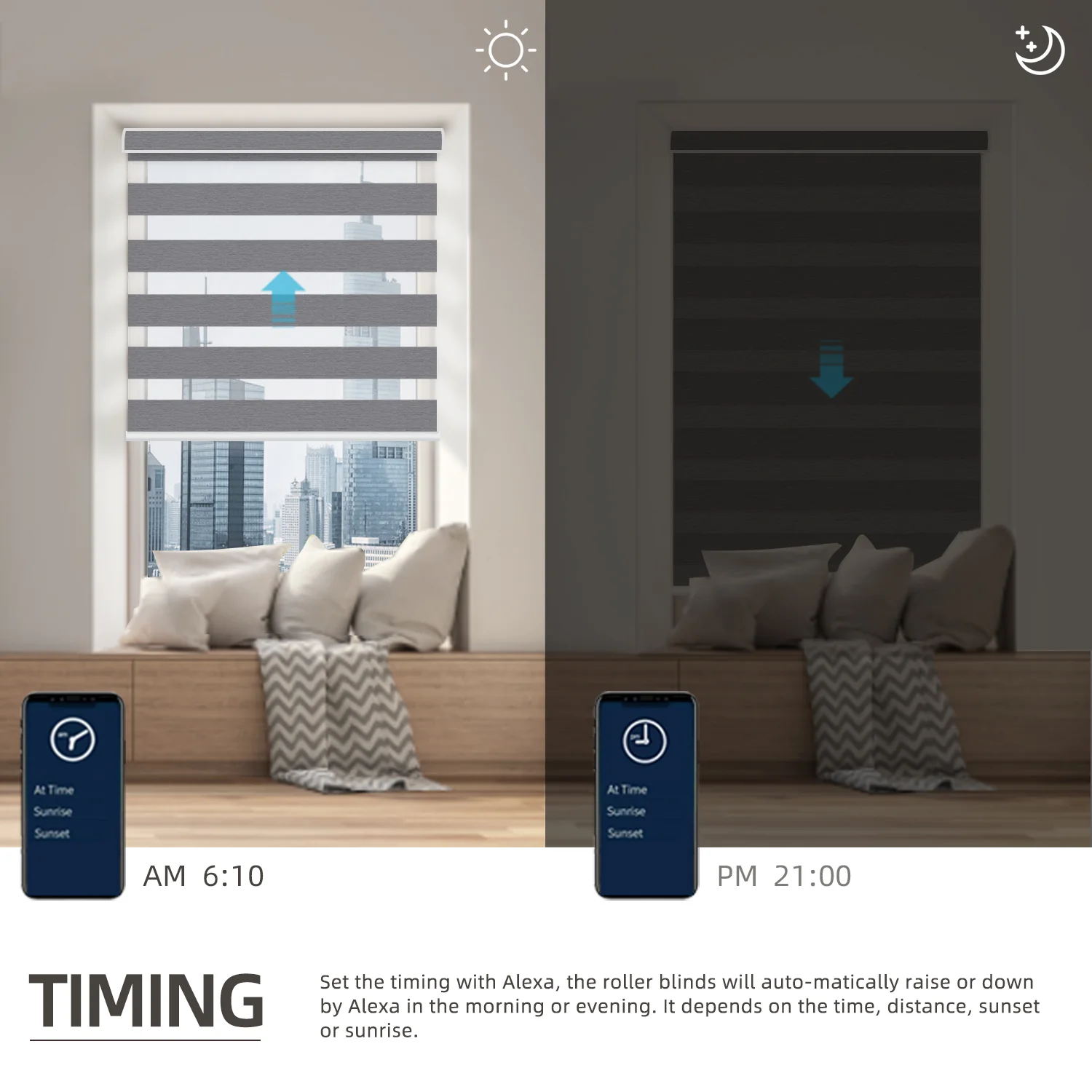 SmartWings Motorized Zebra Shades 85% Blackout 95mm Ingrid - Image 10