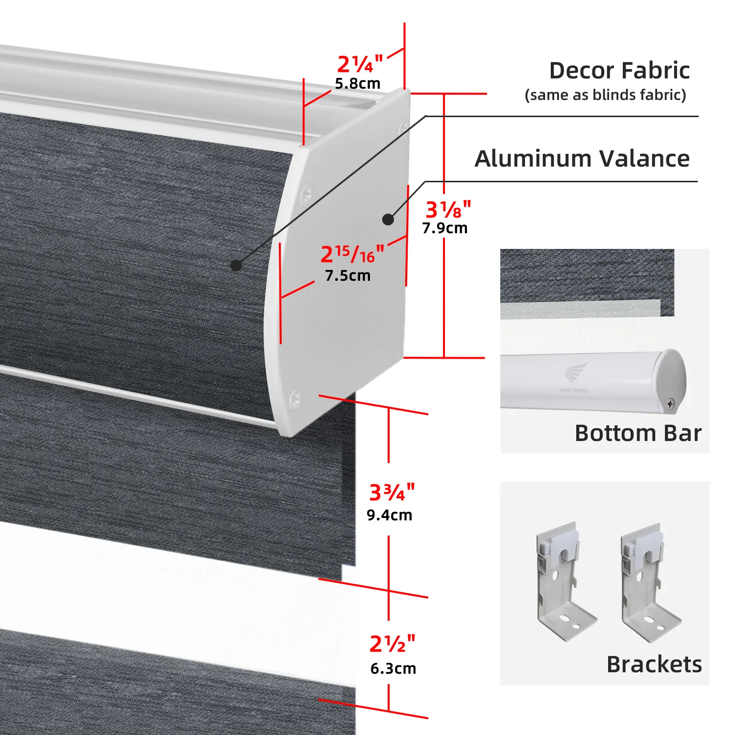 SmartWings Motorized Zebra Shades 85% Blackout 95mm Ingrid - Image 5
