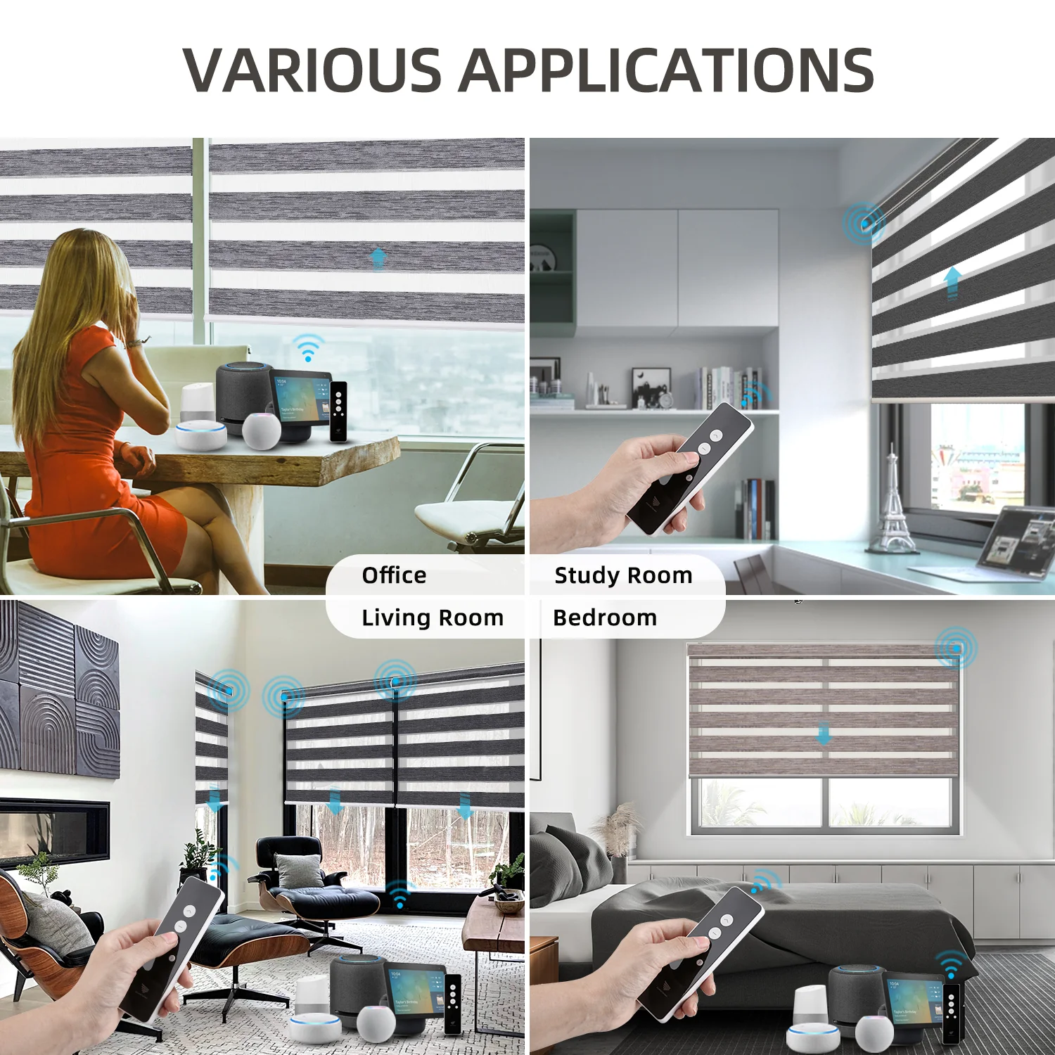 SmartWings Motorized Zebra Shades 85% Blackout 95mm Ingrid - Image 8