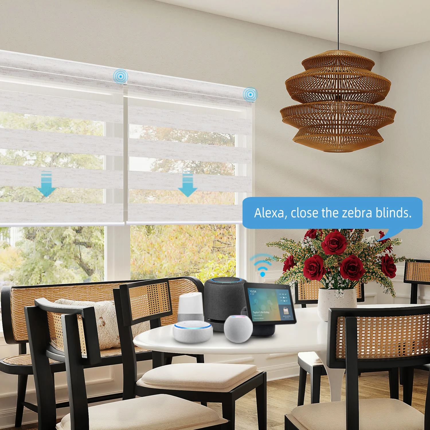 SmartWings Motorized Zebra Shades 85% Blackout 95mm Ingrid - Image 9