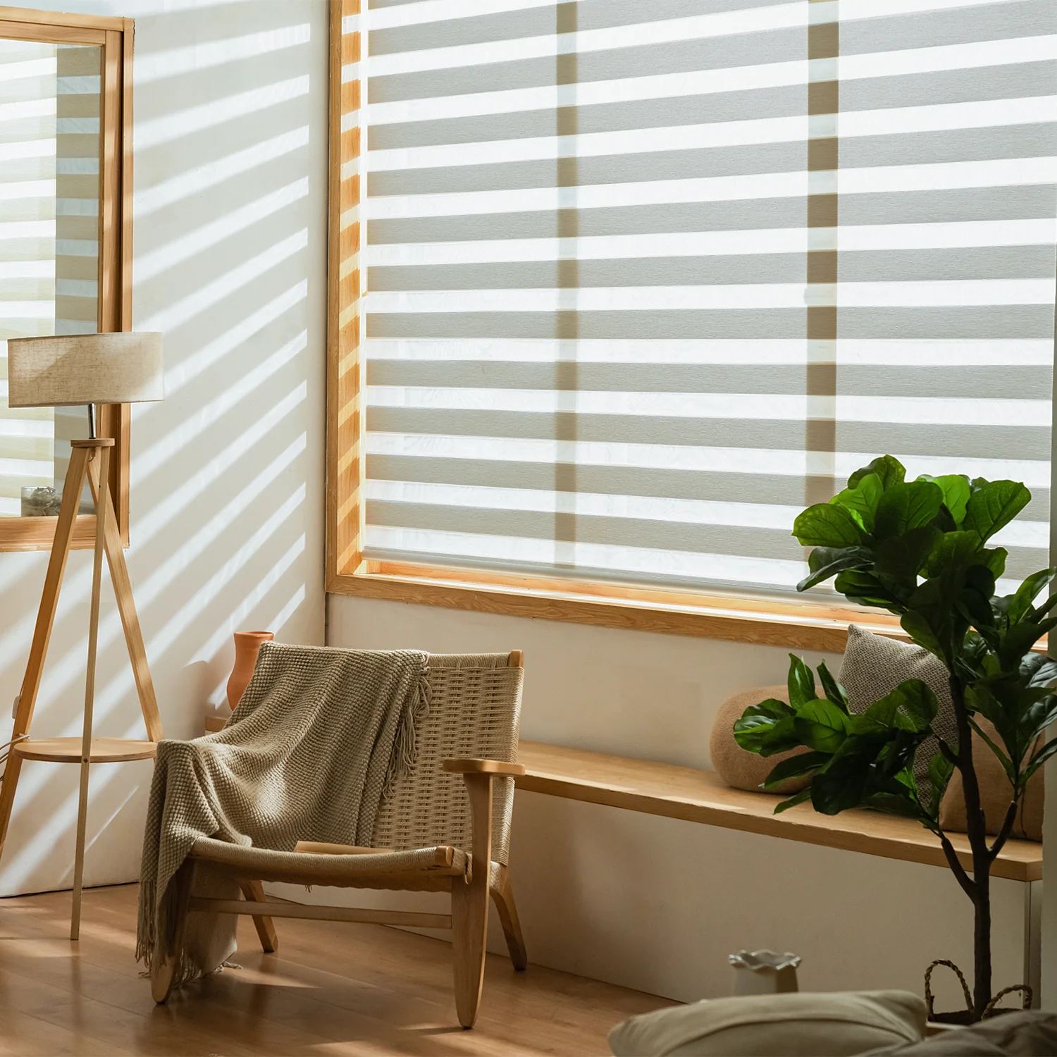 SmartWings Motorized Zebra Shades 60% Blackout Translucent 75mm Eloise - Image 4