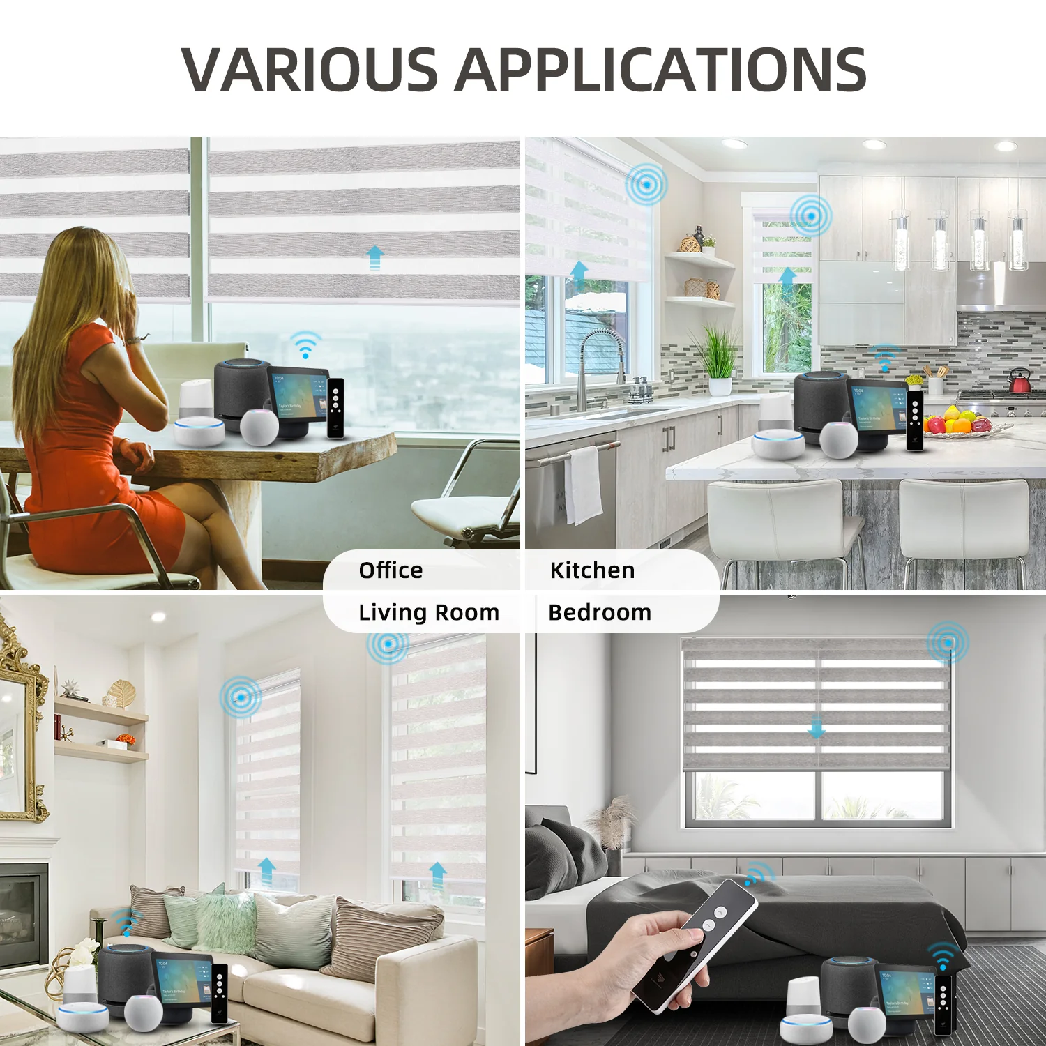 SmartWings Motorized Zebra Shades 60% Blackout Translucent 75mm Eloise - Image 9