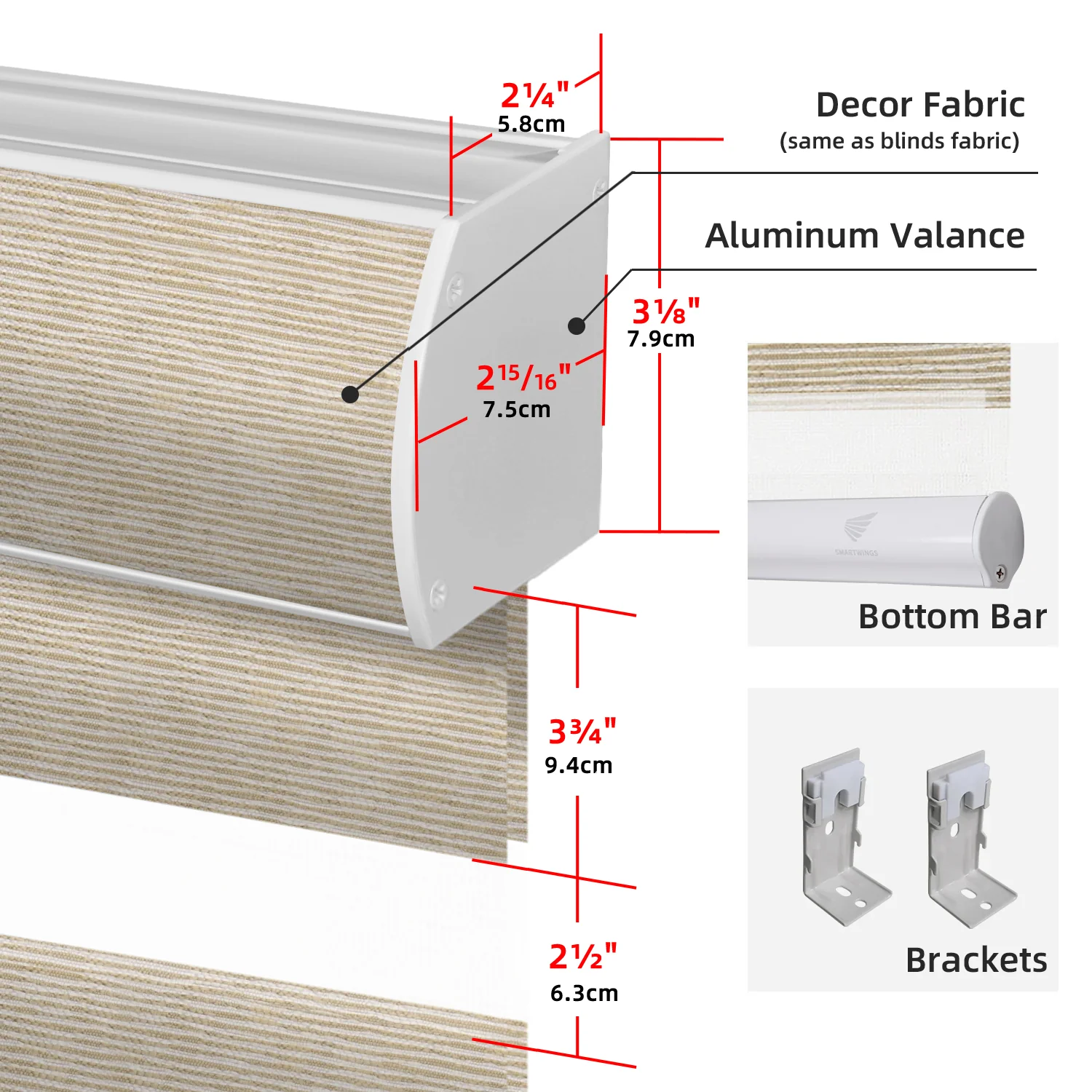 SmartWings Motorized Zebra Shades Translucent 95mm - Image 5