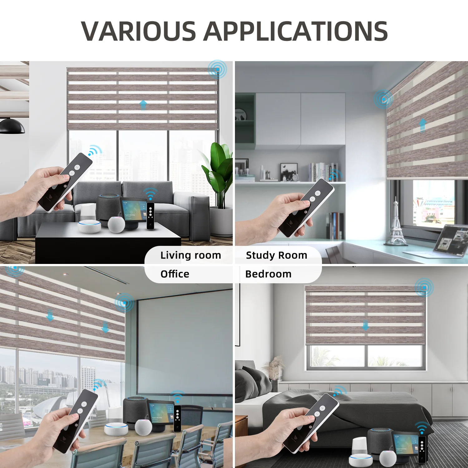 SmartWings Motorized Zebra Shades Translucent 95mm - Image 7