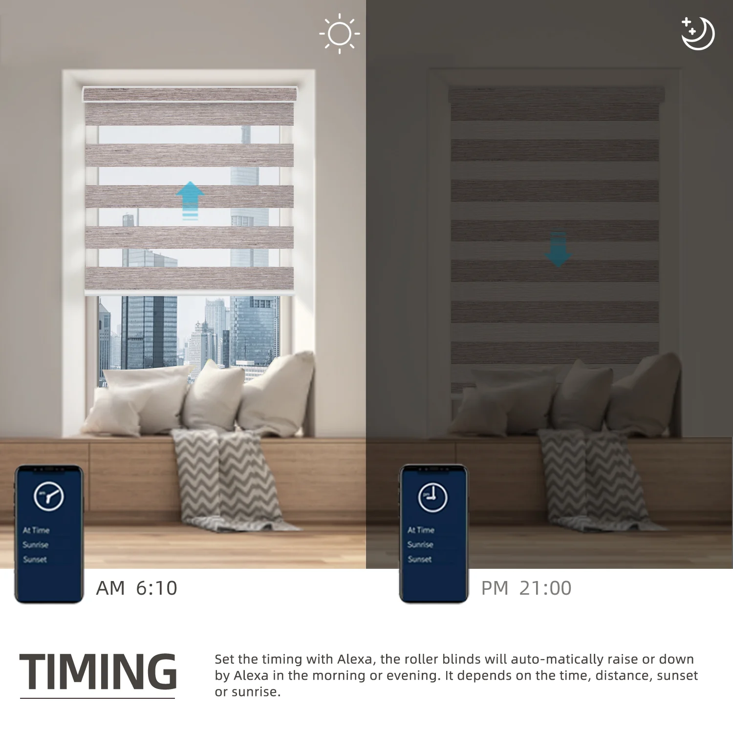 SmartWings Motorized Zebra Shades Translucent 95mm - Image 8